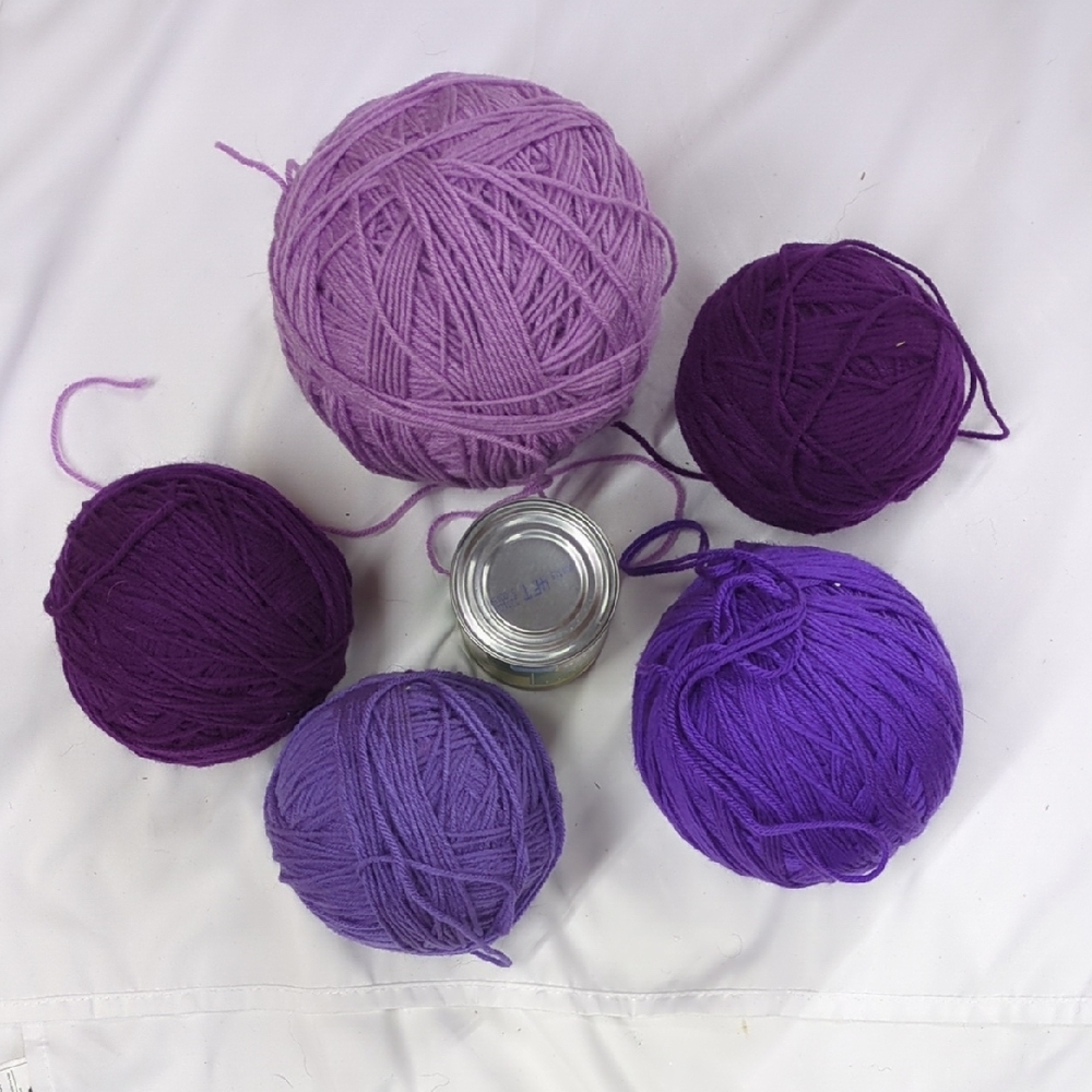 Set of Purple Yarn Balls